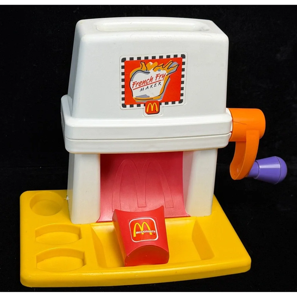 Vintage McDonalds French Fry Maker Toy Set: Manual Crank Kitchen Play 90s
